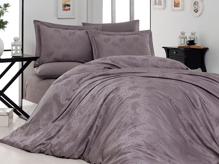 

Комплект постельного белья евро First Choice Jacquard SATIN Marelda Leylak 200х220 (FCS-0134)