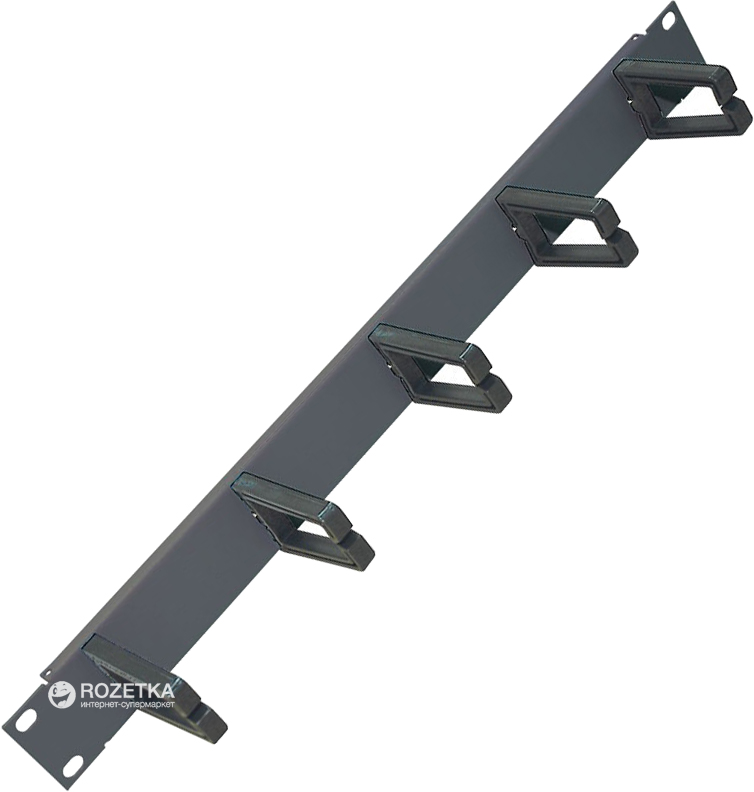 Организатор кабеля ZPAS 19" 1U горизонтальный односторонний с 5 ...