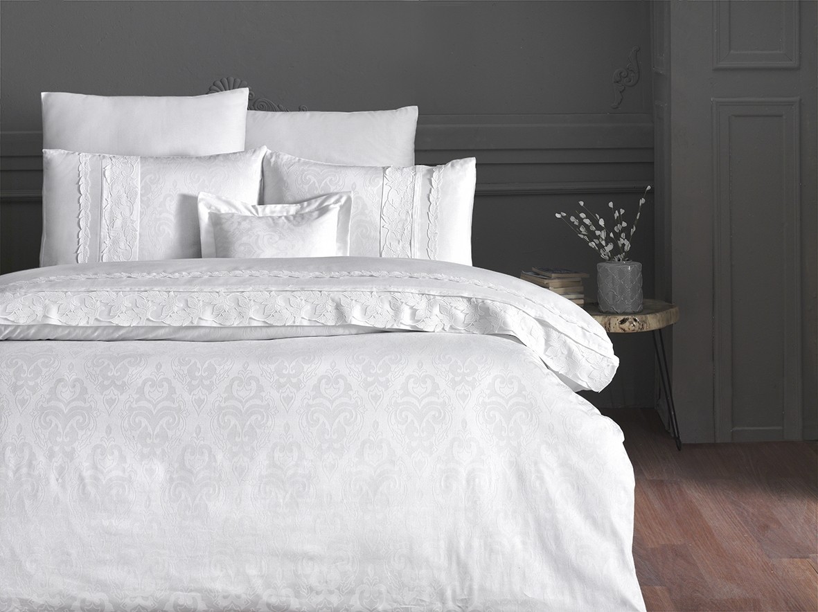 

Комплект постельного белья евро V.I.P Moonlıght Satin First Choice April Krem 200х220 (FCS-0209)