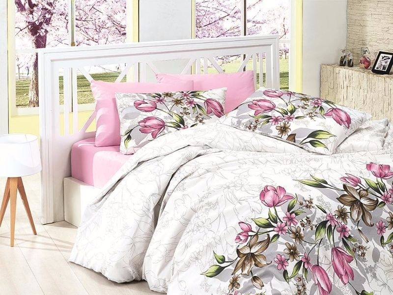

Комплект постельного белья полуторный First Choice Ranforce Nevresim Takımı Riella Pembe 160х220 (FCS-0433)
