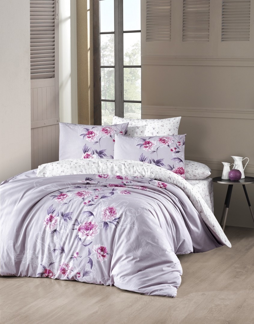 

Комплект постельного белья евро First Choice Ranforce Nevresim Takımı Luisa Leylak 200х220 (FCS-0178)