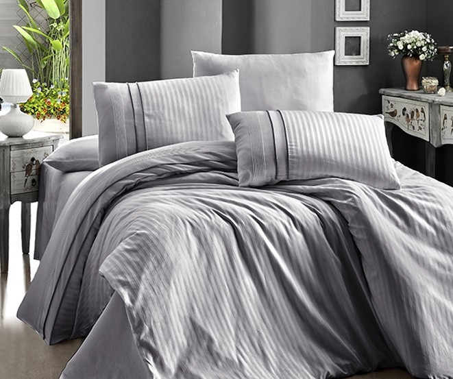 

Комплект постельного белья евро First Choice Deluxe SATIN Stripe Style Gri 200х220 (FCS-0114)