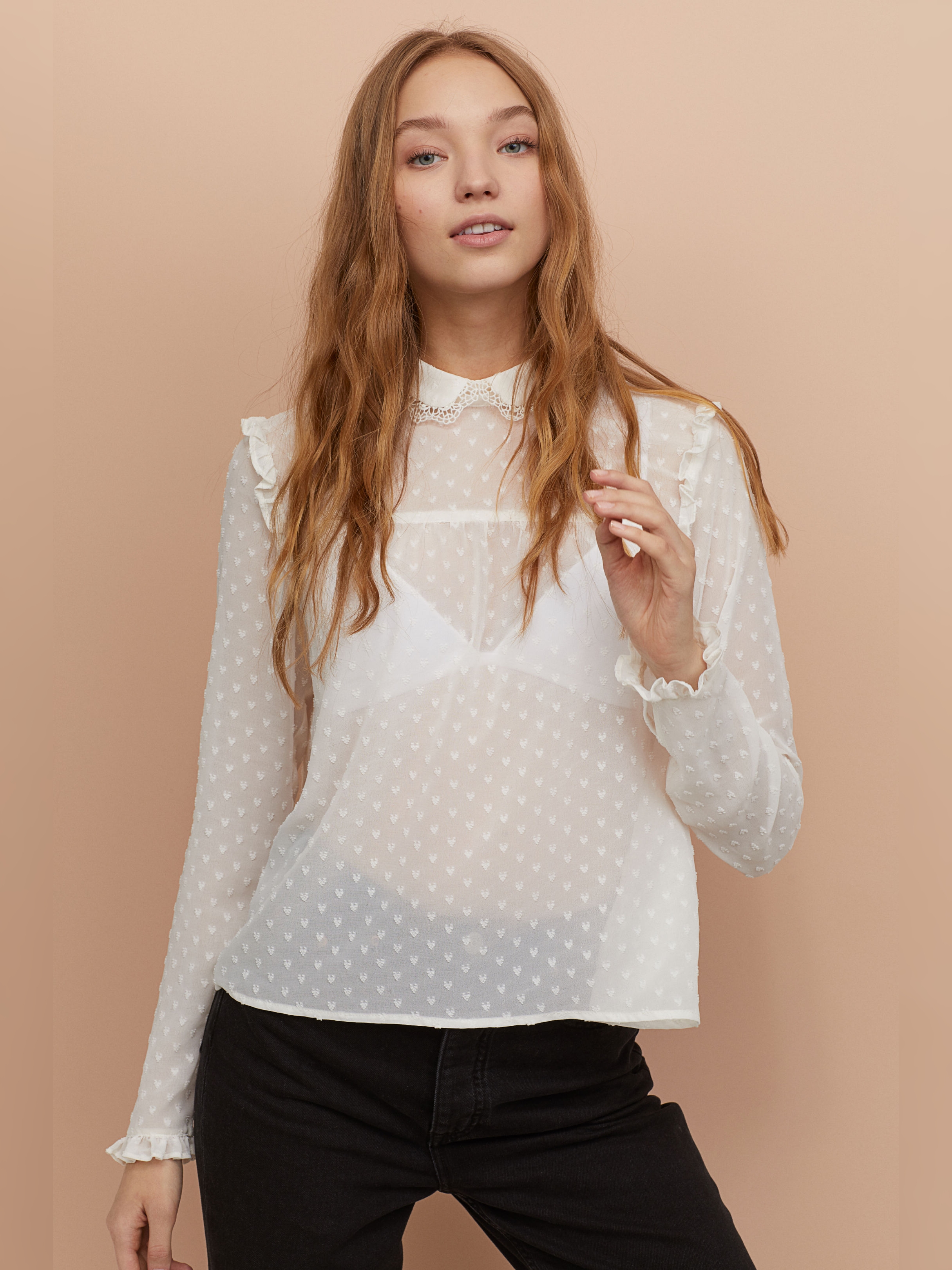 

Блузка H&M -0718131-9 40 Кремовая