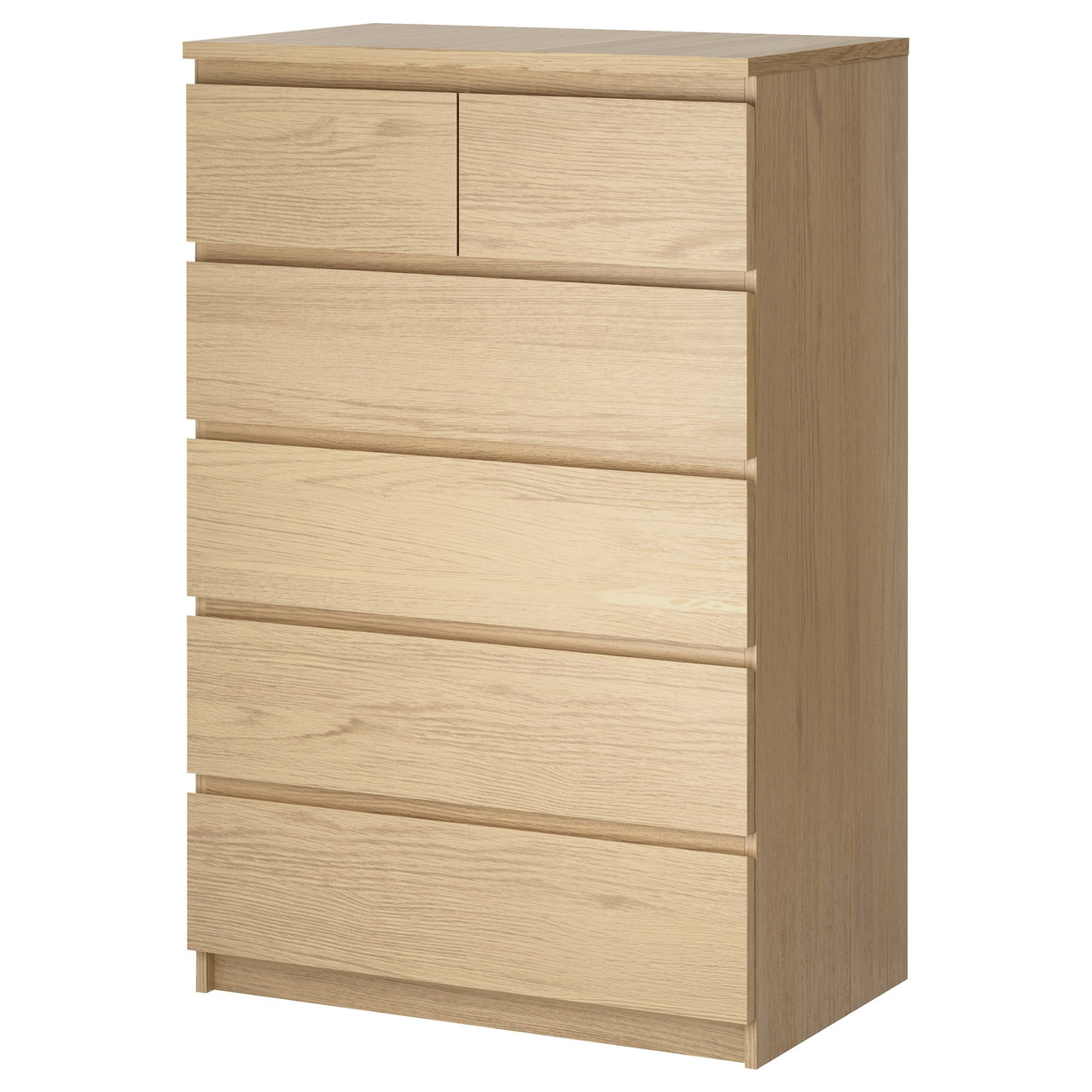 

Комод с 6 ящиками IKEA MALM дубовый шпон беленый 601.786.13