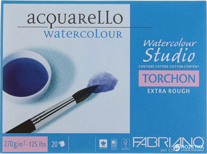 

Склейка для акварели Fabriano Watercolor Studio A4 21х29.7 см 270 г/м2 12 листов (8001348156918)