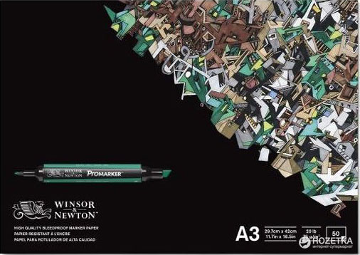 

Склейка для маркеров Winsor&Newton Bleedproof paper A3 50 листов (884955047385)