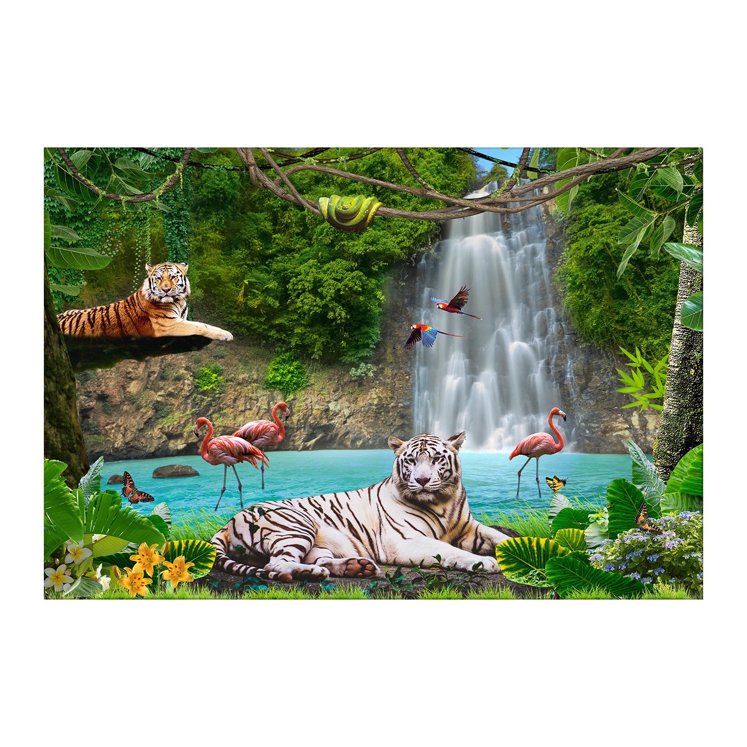 

Стеклянная картина с 3D эффектом 3D ART-S Фламинго 990x680мм