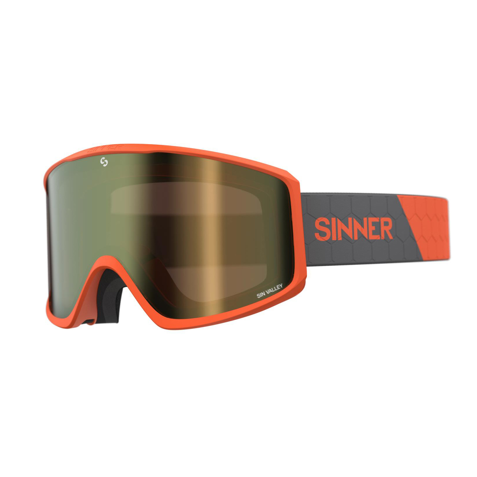 

Маска гірськолижна Sinner Sin Valley+ Orange-Gold Mir + Orange Sintec