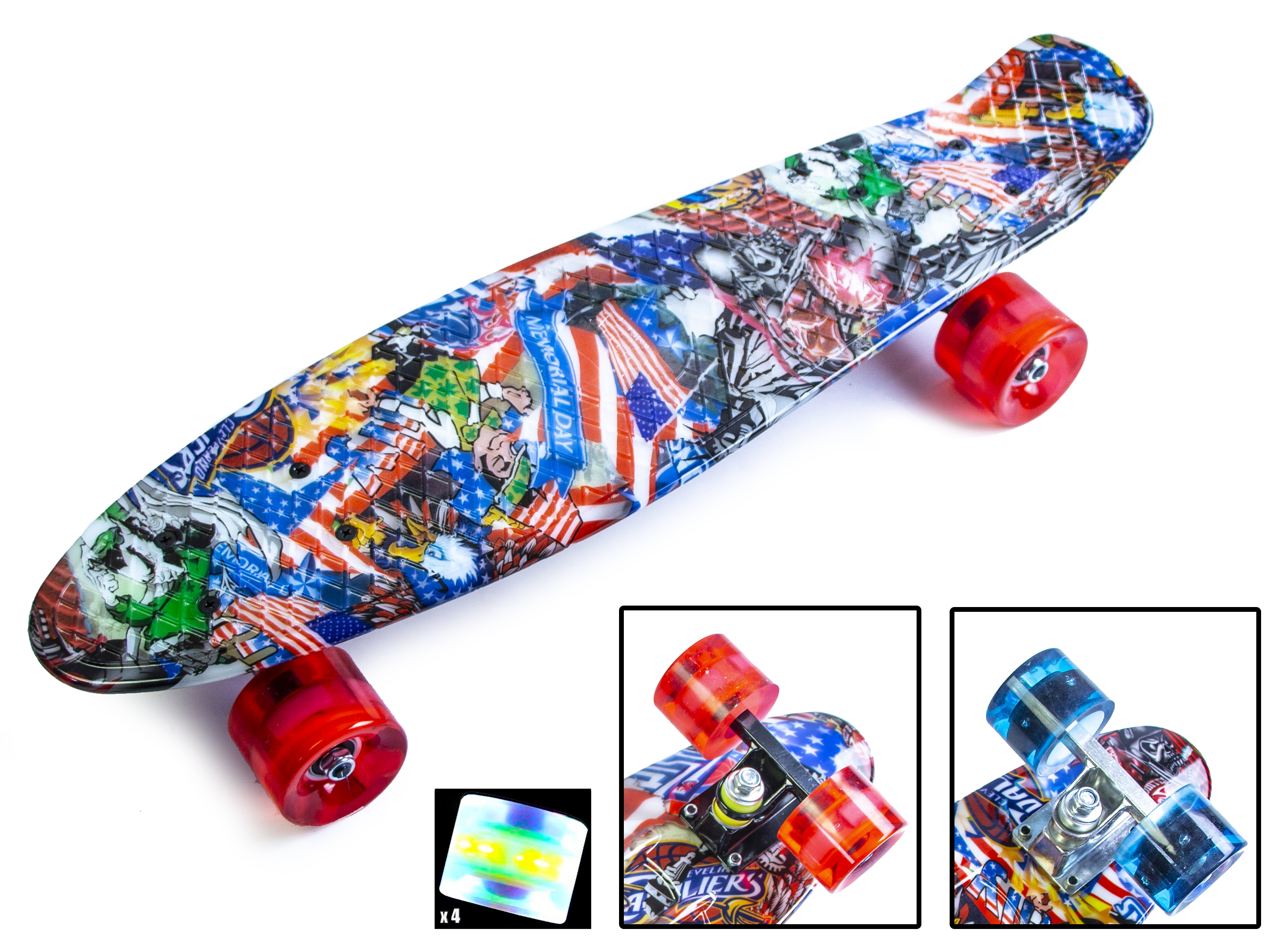 

Penny Board "Graffiti" NBA. Светящиеся колеса.