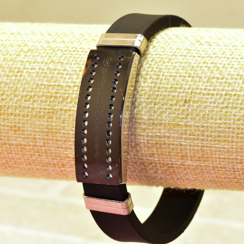 

Браслет каучук широкий стальная планка, толщина 14мм, длина 21см, ida30170