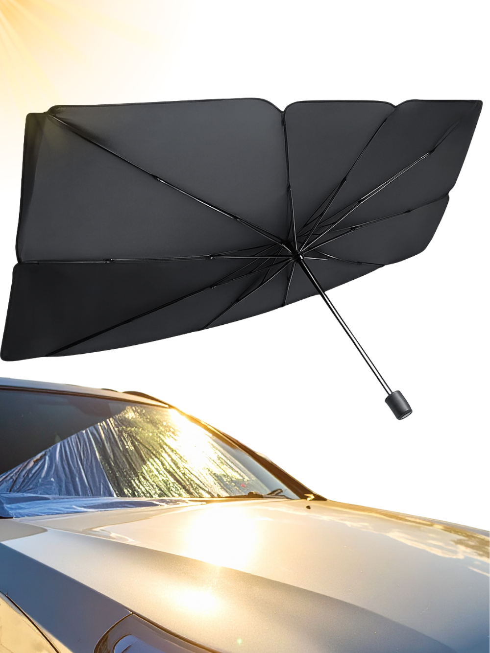 Сонцезахисна шторка-парасолька на лобове скло авто JoyPro 125 x 79