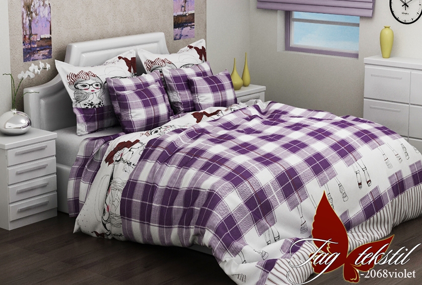 

Комплект постельного белья 1,5-спальный R2068 violet