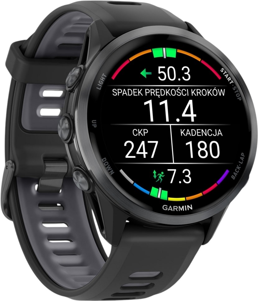 фото Смарт-годинник Garmin Forerunner 970 Carbon Gray DLC Titanium w. Black Case and Black/Translucent W. Band (010-02969-00/10)
