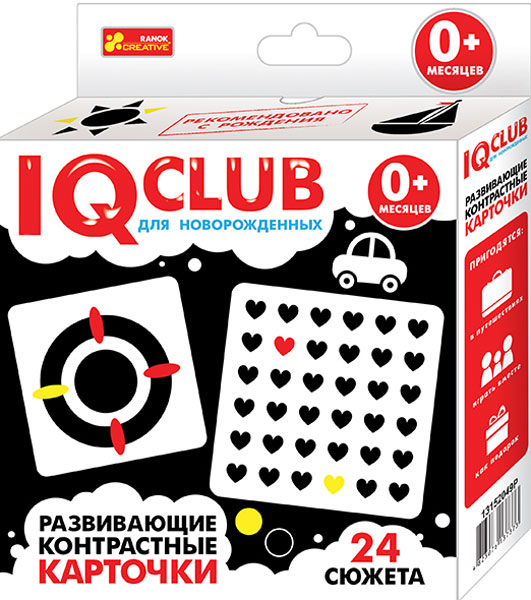 

Ранок IQ-club для новорожденных. Развивающие контрастные карточки для младенцев