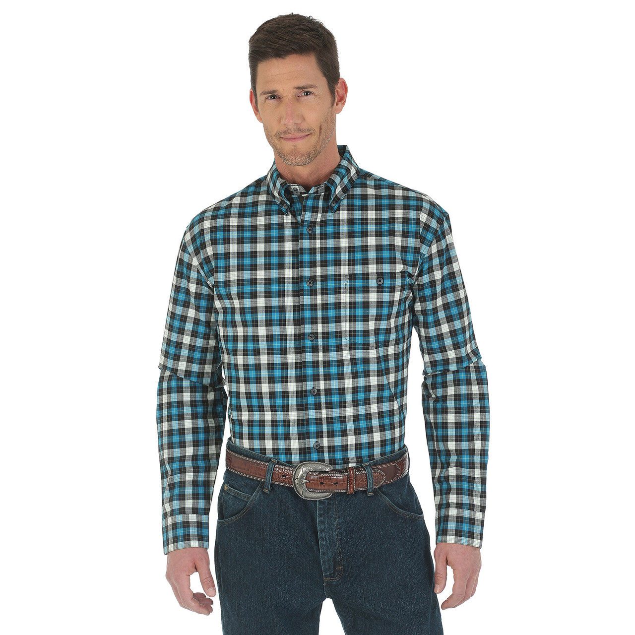 

Рубашка Wrangler Premium Performance, S, White/Blue/Black, MACS16M