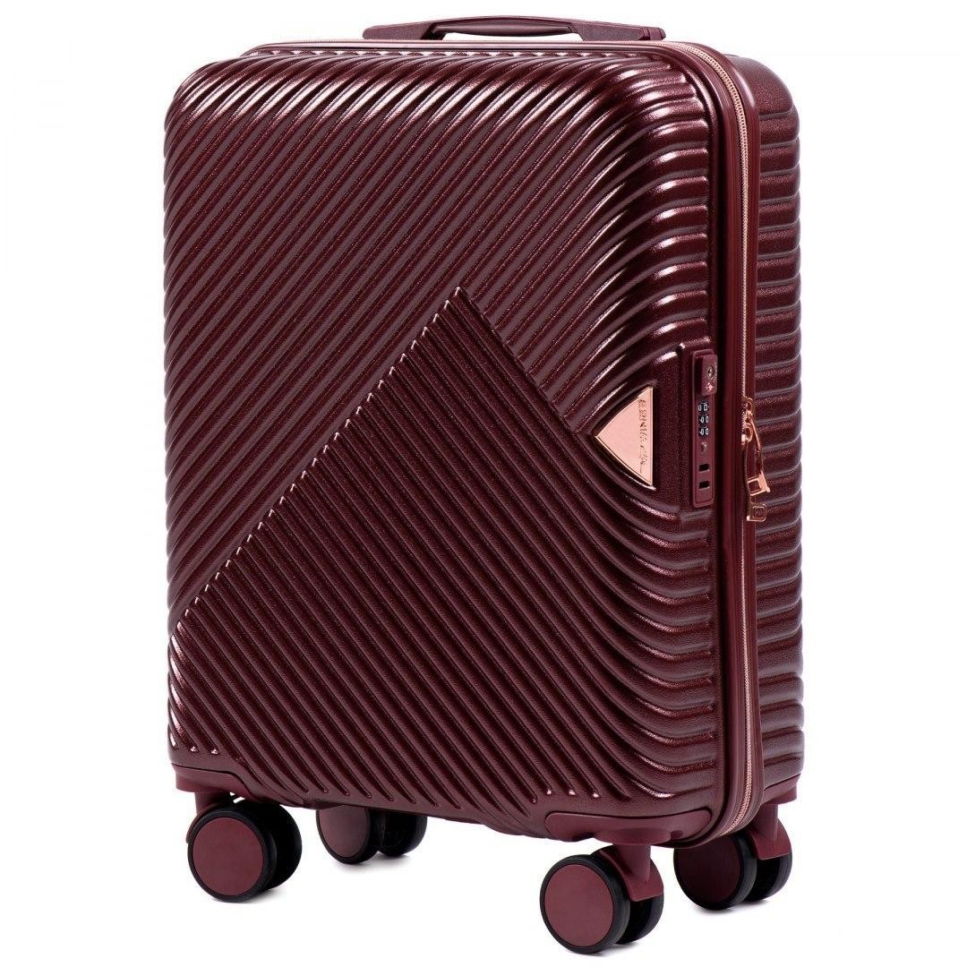 

Маленький пластиковый чемодан WINGS WN01 S бордовый wine red
