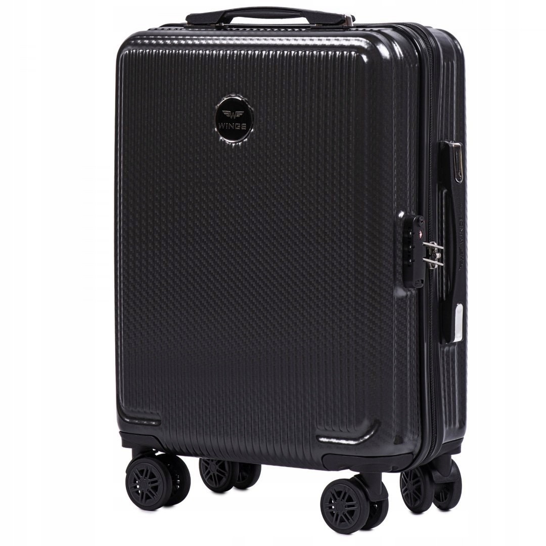 

Маленький пластиковый чемодан на 4 колесах WINGS PC565 S темно серый dark grey