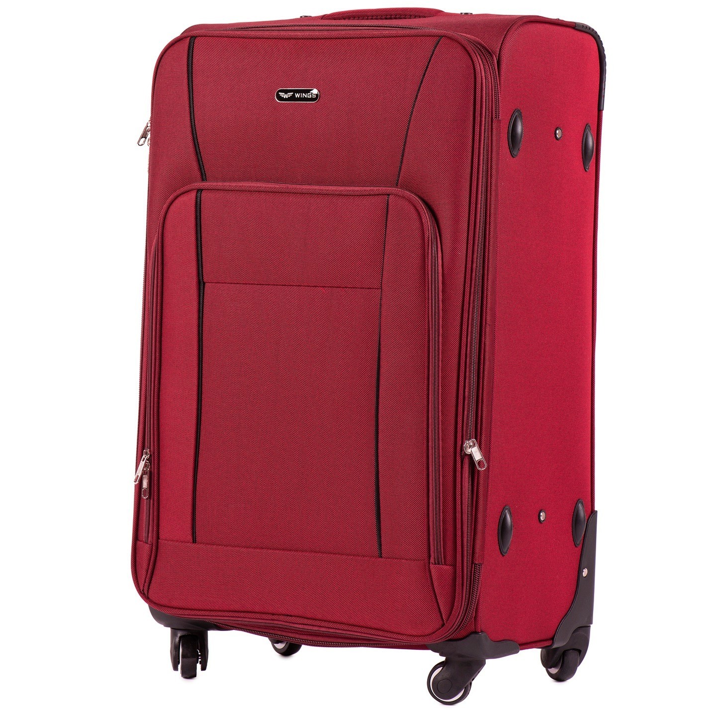 

Большой тканевый чемодан Wings на 4 колесах 1609 L бордовый red