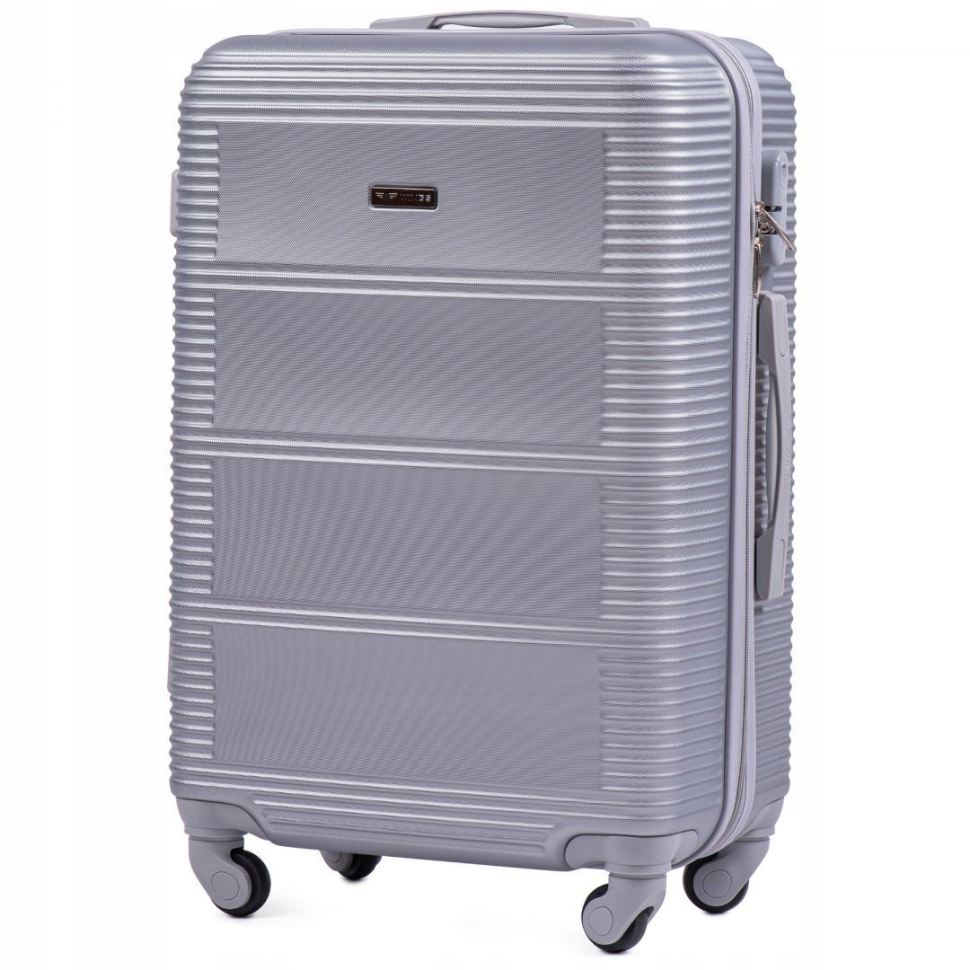 

Средний дорожный пластиковый чемодан WINGS K203 M серый silver