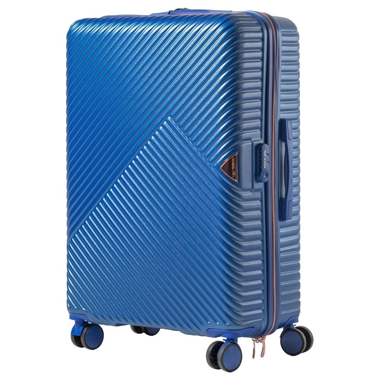 

Средний пластиковый чемодан WINGS WN01 M синий middle blue