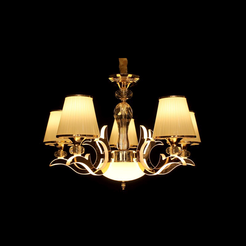 

Современная классическая люстра на 5 лампочек с LED подсветкой рожков LS-9430/5 Pearl+bk