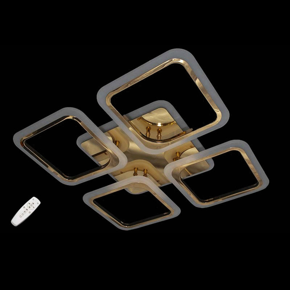 

Светодиодная LED люстра 85 Вт с подсветкой и регулировкой яркости золото LS-6699-4 FG