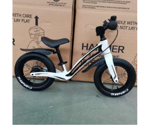 

Беговел Hammer Compass Balance Bike с барабанным тормозом, магниевая рама, Черно-белый