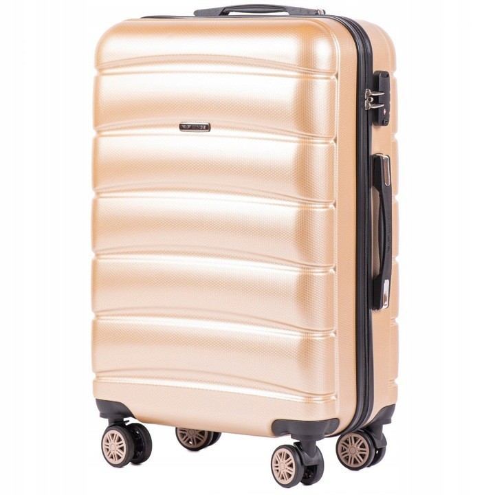 

Большой пластиковый чемодан на 4 колесах Wings PC160 L шампань champagne