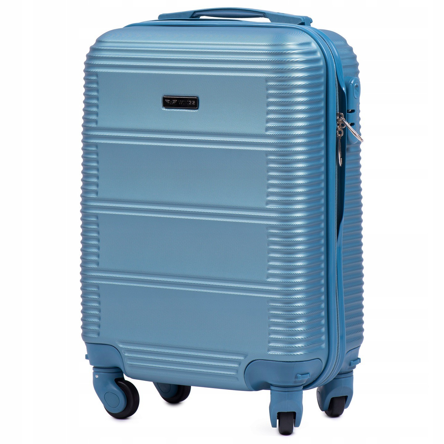 

Мини дорожный пластиковый чемодан WINGS K203 XS синий silver blue