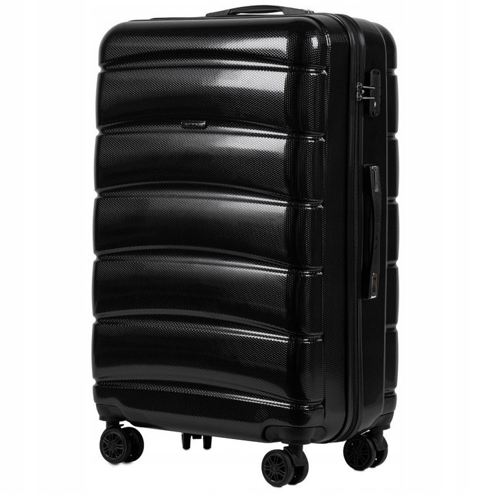 

Большой пластиковый чемодан на 4 колесах Wings PC160 L черный black