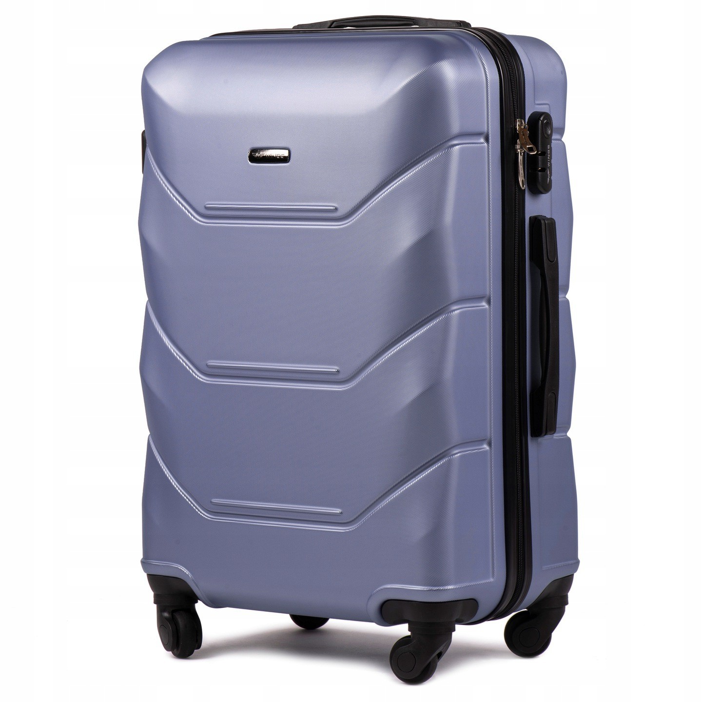 

Средний дорожный пластиковый чемодан WINGS 147 M фиалковый silver purple