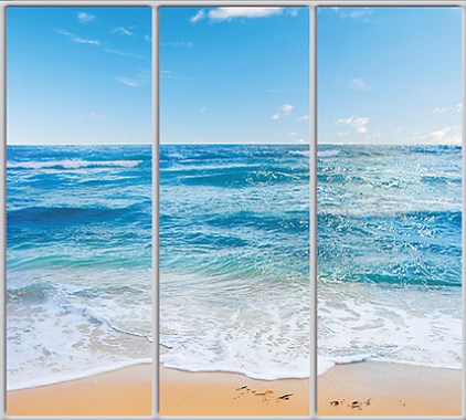 

Шкаф купе Luxe Studio Стандарт-1 Фотопечать Море-42 2100x2400x600 трехдверный