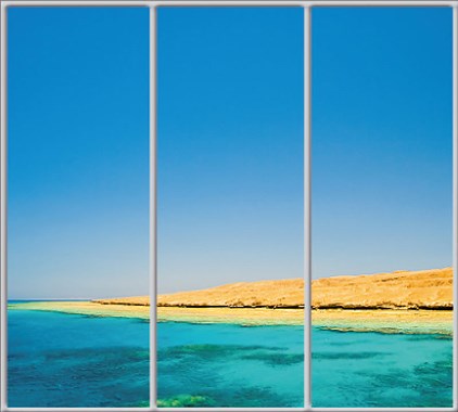 

Шкаф купе Luxe Studio Стандарт-1 Фотопечать Море-2 2100x2100x600 трехдверный