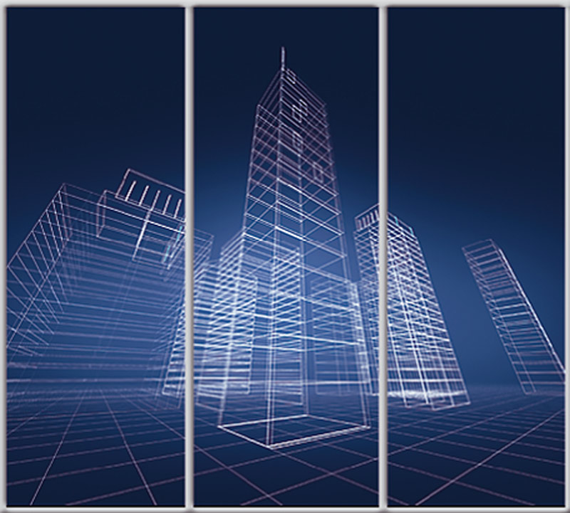 

Шкаф купе Luxe Studio Стандарт-1 Фотопечать Архитектура-71 2100x2300x600 трехдверный