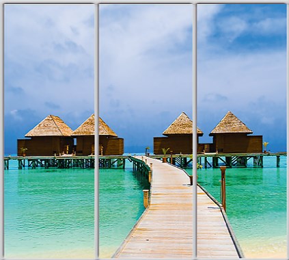 

Шкаф купе Luxe Studio Стандарт-1 Фотопечать Море-8 2100x2400x600 трехдверный