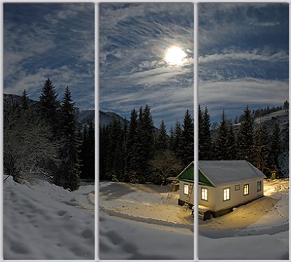 

Шкаф купе Luxe Studio Стандарт-1 Фотопечать Природа-180 2100x2100x600 трехдверный