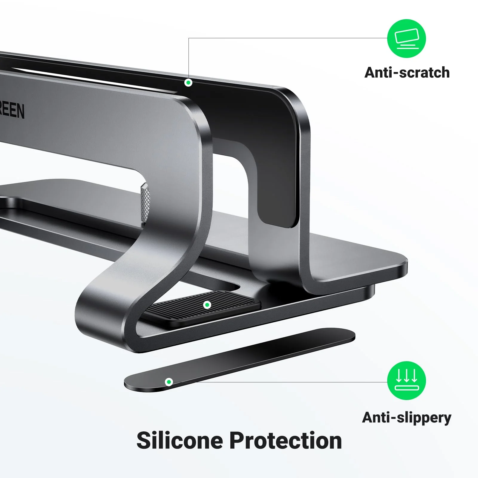 Настільна вертикальна підставка для ноутбука Ugreen LP258 Vertical Laptop Stand Gray (UGR-20471) — фото 7