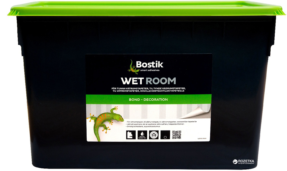 

Клей для тяжелых флизелиновых обоев и тканей Bostik Wet Room 78 15 л Белый (7311020063375)