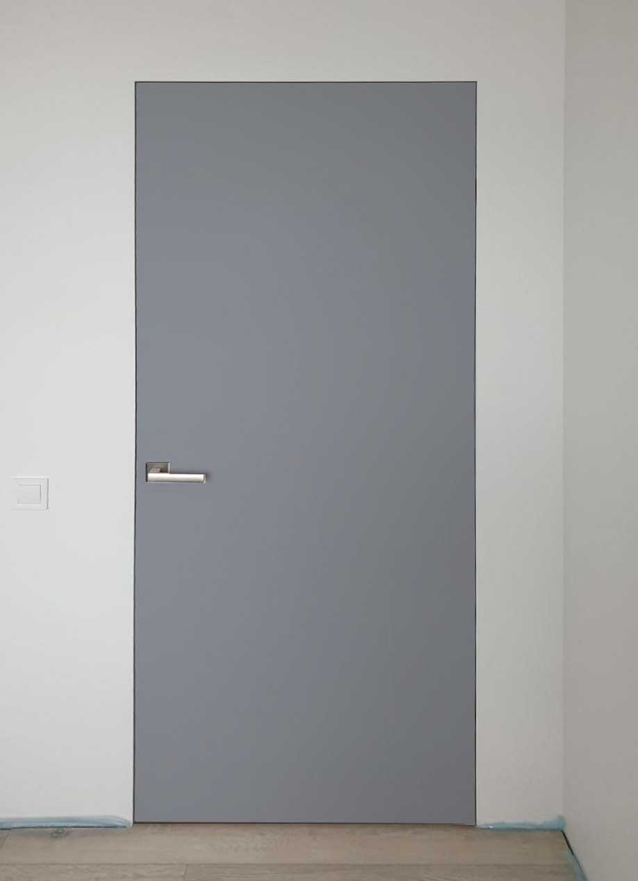 

Межкомнатная дверь Gradius 400х2000 серебристая скрытого монтажа