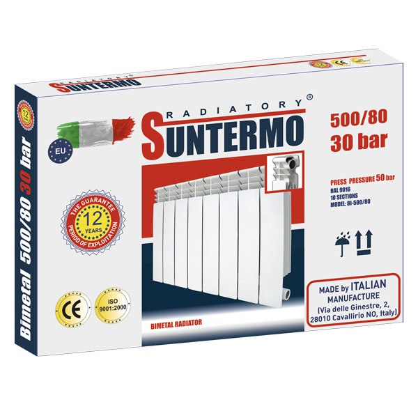 

Секция радиатора биметаллического SUNTERMO 500/80 30 бар