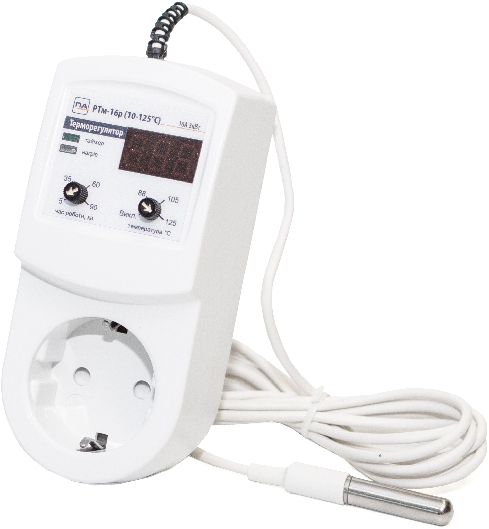 

Регулятор температури Промавтоматика 16А в розетку РТм 116рt (10-125 °C)