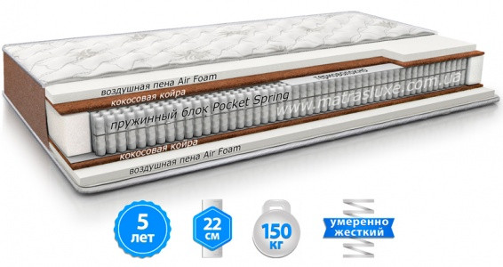 

Матрас MOKKO (МОККО) ортопедический двухсторонний зима лето ТМ MATROLUXE 90х200