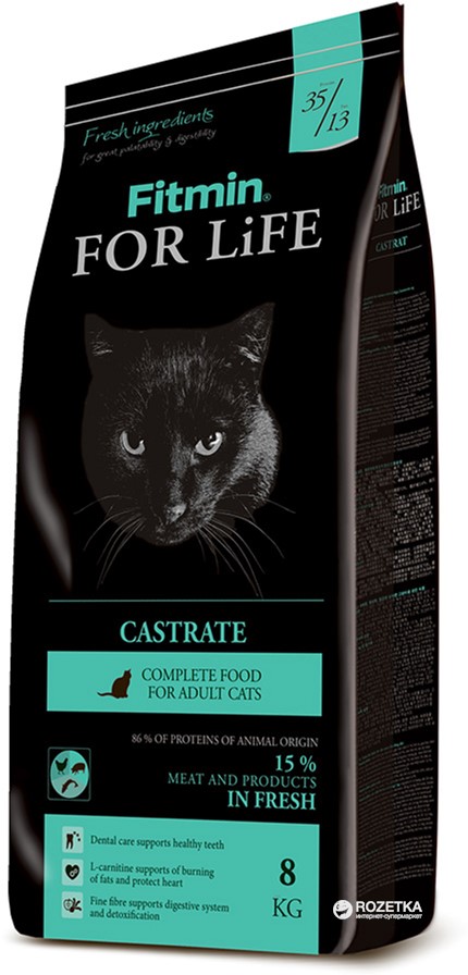 

Сухой корм для кошек Fitmin Cat For Life Castrate - 8 кг (8595237014903)