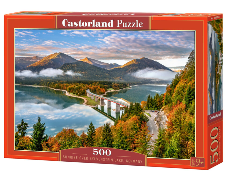 

ПАЗЛЫ CASTORLAND Восход солнца над озером Сильвенштайн, 500 эл. Размер 47х33 см. (53353)