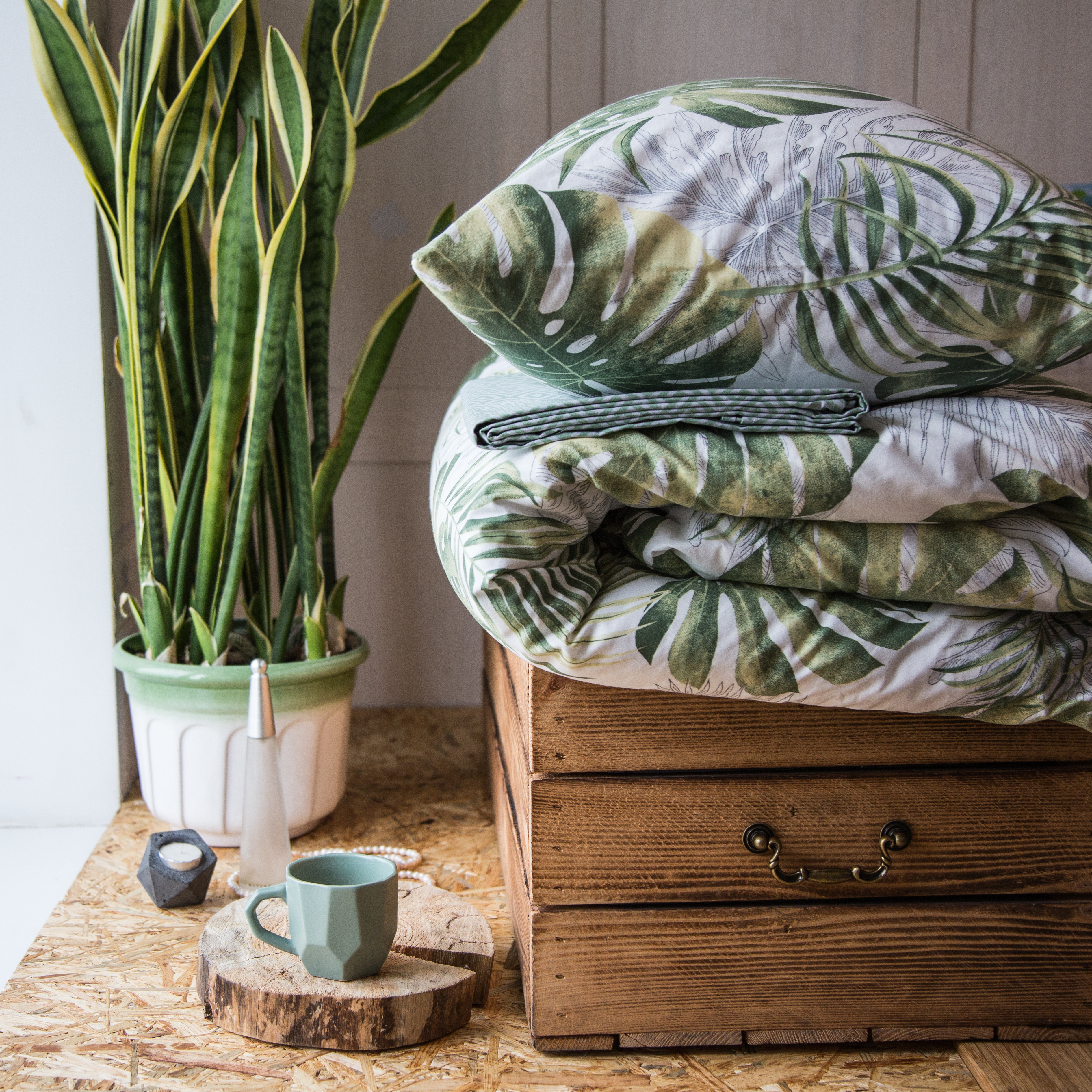 

Комплект постельного белья Monstera Бязь Sleeping Cat ЕВРО