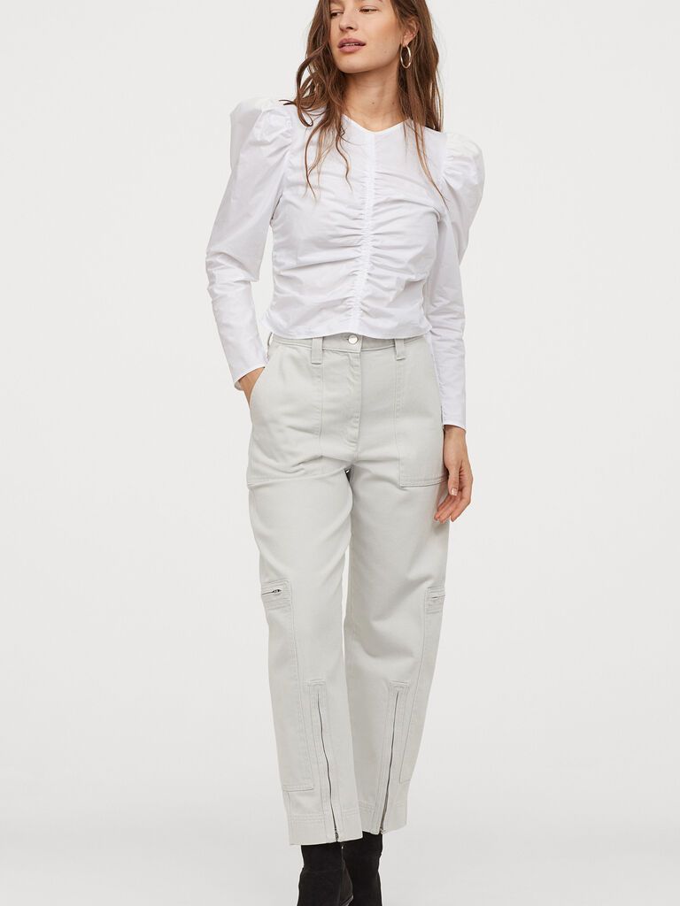 

Блузка H&M 0861036-1  Белая, Блузка H&M 0861036-1 36 Белая