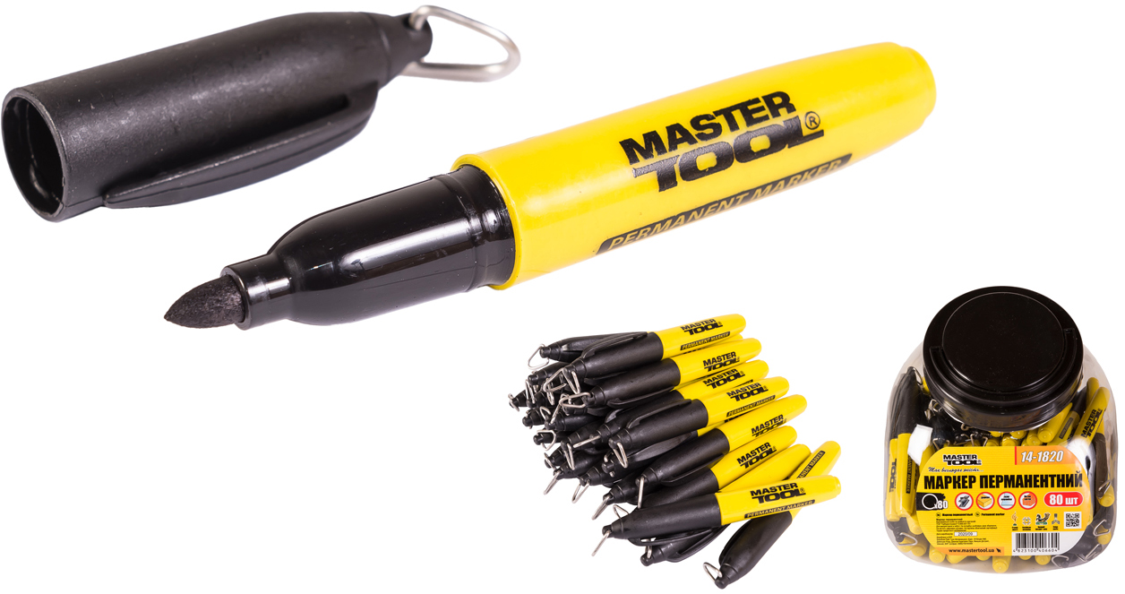 

Маркер перманентний Mastertool 80 шт. Чорний (14-1820)