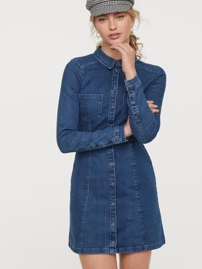 

Платье джинсовое H&M 0711022-9 46 Синее