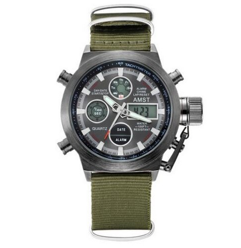 

Часы наручные AMST 3003 Black-Black Green Wristband