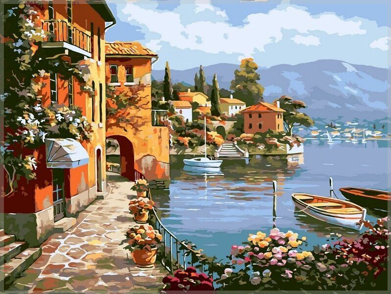 

Картина по номерам. "Морской городок" 40*40см KpNe-02-09 396296